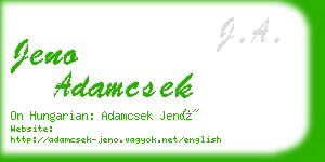 jeno adamcsek business card